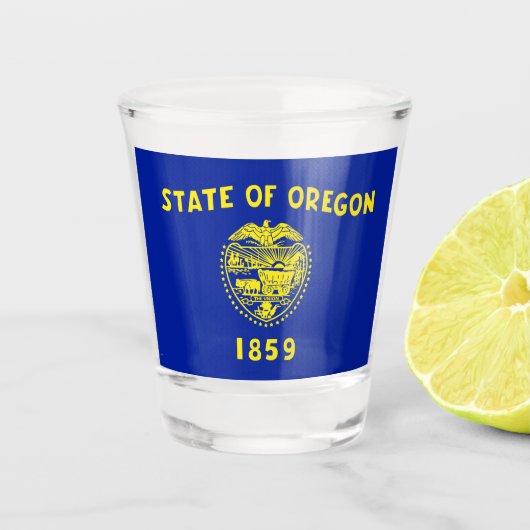 Oregon vlag  shot glas (Voorkant)