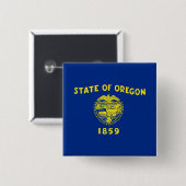 Oregon-vlag Vierkante Button 5,1 Cm (Voorkant /achterkant)