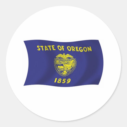 Oregon Vlagsticker Ronde Sticker (Voorkant)