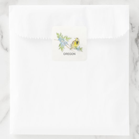 Oregon-vogelbloem Vierkante Sticker (Tas)