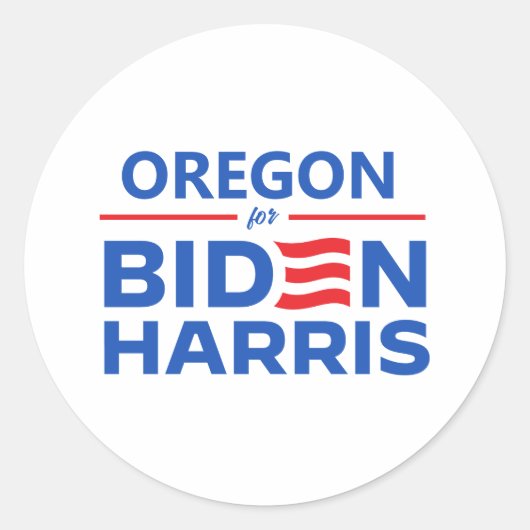 Oregon voor Biden Harris Ronde Sticker (Voorkant)