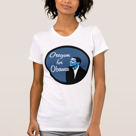 Oregon voor Obama Blue T-Shirt (Voorkant)