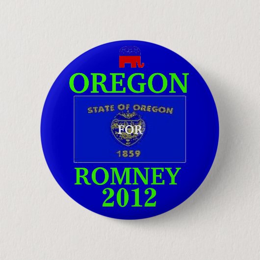 Oregon voor Romney 2012 Ronde Button 5,7 Cm (Voorkant)