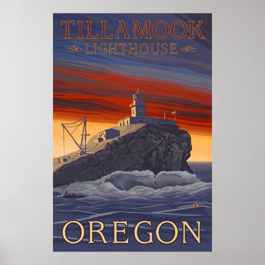 Oregon - vuurtoren van Tillamook Poster (Voorkant)