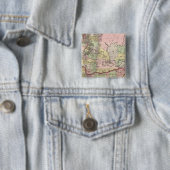 Oregon, Washington Vierkante Button 5,1 Cm (In situ)