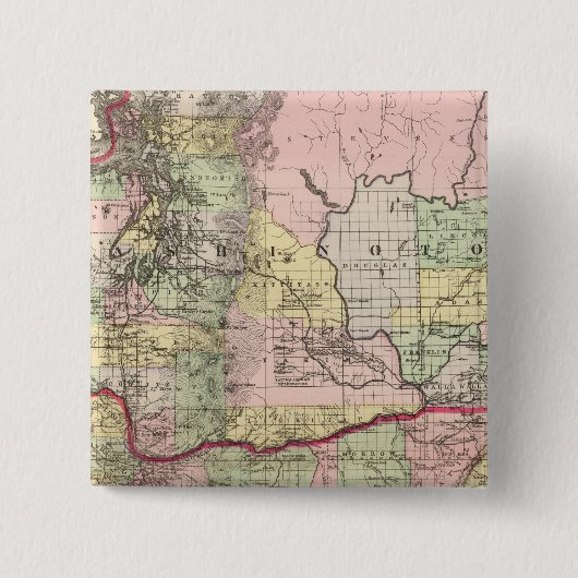 Oregon, Washington Vierkante Button 5,1 Cm (Voorkant)