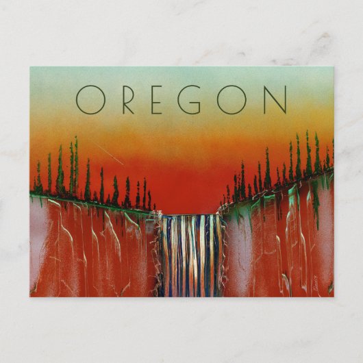 Oregon Waterfall Briefkaart (Voorkant)