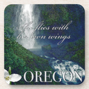 Oregon Waterfall Poster Bier Onderzetter
