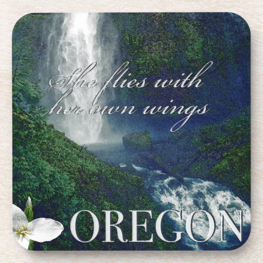 Oregon Waterfall Poster Bier Onderzetter (Voorkant)