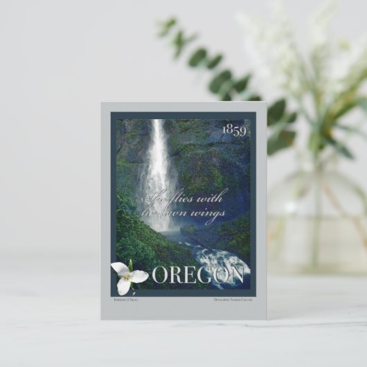 Oregon Waterfall Poster Briefkaart (Staand voorkant)