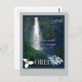 Oregon Waterfall Poster Briefkaart (Voorkant / Achterkant)