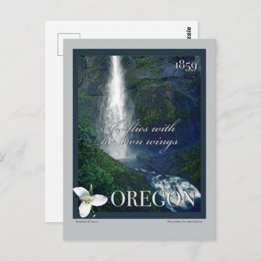 Oregon Waterfall Poster Briefkaart (Voorkant / Achterkant)