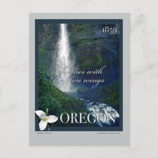 Oregon Waterfall Poster Briefkaart (Voorkant)
