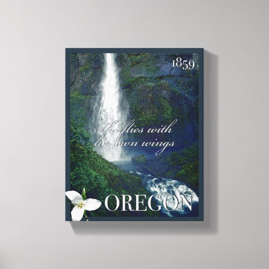 Oregon Waterfall Poster Canvas Afdruk (Voorkant)