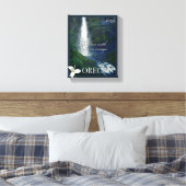 Oregon Waterfall Poster Canvas Afdruk (Insitu (Slaapkamer))