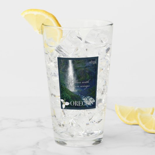 Oregon Waterfall Poster Glas (Voorkant ijs)