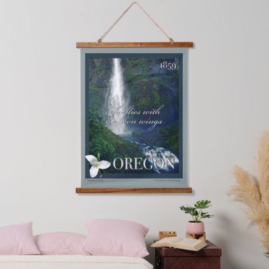 Oregon Waterfall Poster Hangend Wandkleed (Slaapkamer)