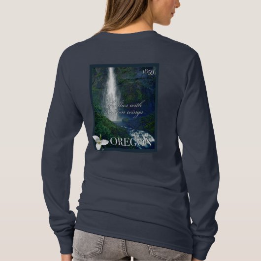 Oregon Waterfall Poster T-shirt (Achterkant)