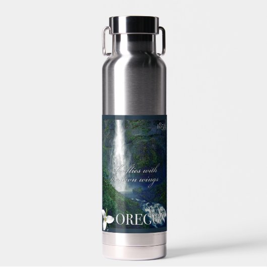 Oregon Waterfall Poster Waterfles (Voorkant)