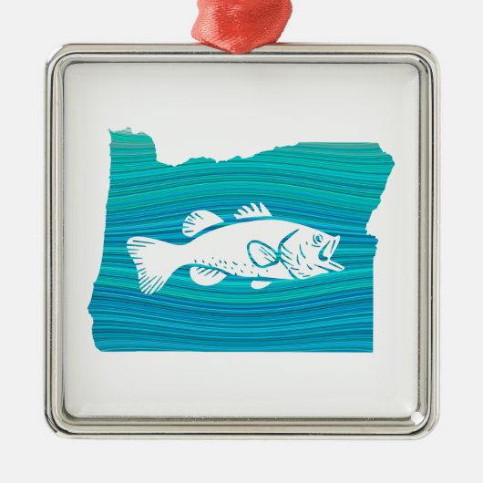Oregon Wave Gevist Metalen Ornament (Voorkant)
