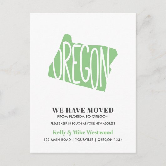 OREGON We hebben het nieuwe adres Nieuw Briefkaart (Voorkant)