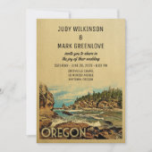 Oregon Wedding Invitation  midden-eeuw Kaart (Voorkant)