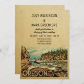 Oregon Wedding Invitation  midden-eeuw Kaart (Voorkant / Achterkant)