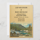Oregon Wedding Invitation  Natuur Kaart (Voorkant)