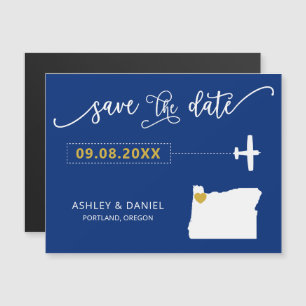 Oregon Wedding Save the Date Kaart, Kaart Magnetische Uitnodiging