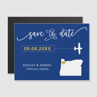 Oregon Wedding Save the Date Kaart, Kaart Magnetische Uitnodiging