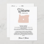 OREGON Welcome Letter & Itinerary ANY COLOR (Voorkant / Achterkant)