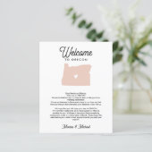 OREGON Welcome Letter & Itinerary ANY COLOR (Staand voorkant)