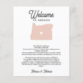 OREGON Welcome Letter & Itinerary ANY COLOR (Voorkant)