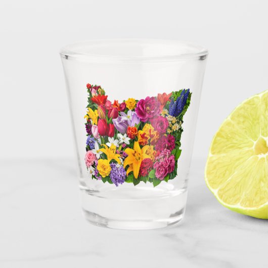 Oregon Wilde Bloemen Shot Glas (Voorkant)