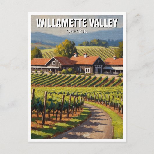 Oregon Willamette Valley Reis Briefkaart (Voorkant)