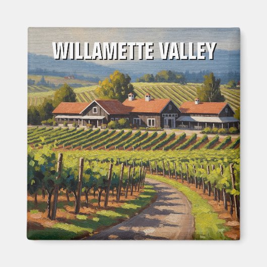 Oregon Willamette Valley Reis Magneet (Voorkant)
