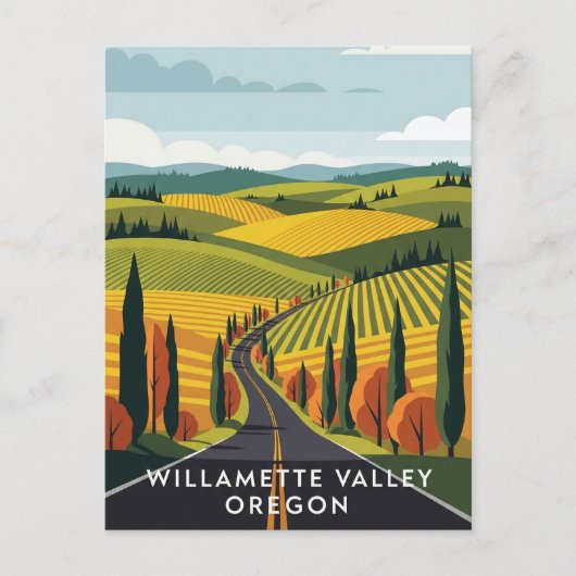 Oregon Willamette Valley Reizen Briefkaart (Voorkant)