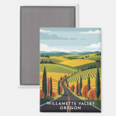 Oregon Willamette Valley Reizen Magneet (Voorkant / Achterkant)