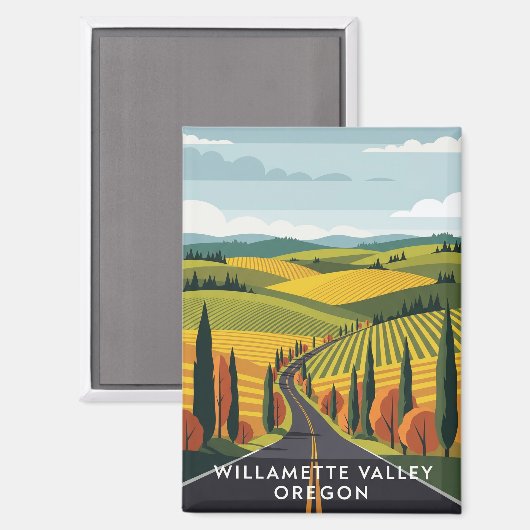 Oregon Willamette Valley Reizen Magneet (Voorkant / Achterkant)