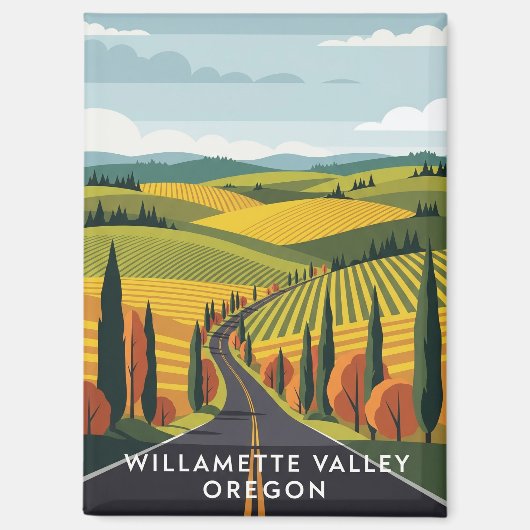 Oregon Willamette Valley Reizen Magneet (Voorkant)
