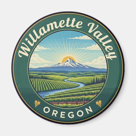 Oregon Willamette Valley Reizen Magneet (Voorkant)