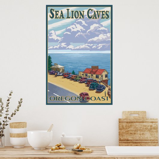 Oregon - Zee liongrotten Poster (Keuken)