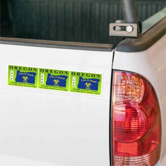 Oregon Zombie Hunting Permit Bumpersticker (Op Truck)