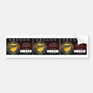 Oregon Zombie Hunting Permit V.2 Bumpersticker