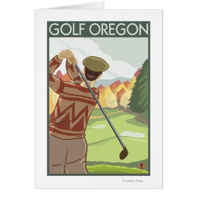 OregonGolf Scene Vintage Travel Poster (Voorkant)