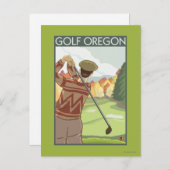 OregonGolf Scene Vintage Travel Poster Briefkaart (Voorkant / Achterkant)
