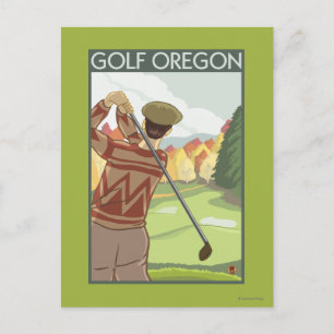OregonGolf Scene Vintage Travel Poster Briefkaart