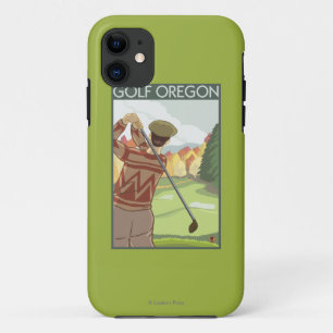 OregonGolf Scene Vintage Travel Poster Case-Mate iPhone Case