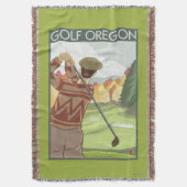OregonGolf Scene Vintage Travel Poster Deken (Voorkant Verticaal)