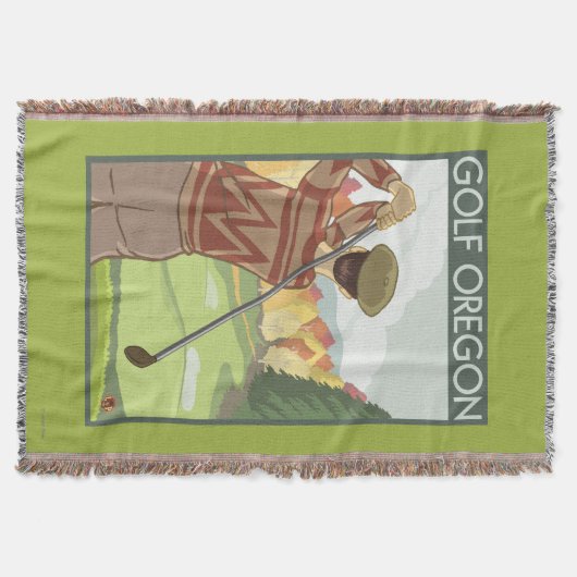 OregonGolf Scene Vintage Travel Poster Deken (Voorkant)